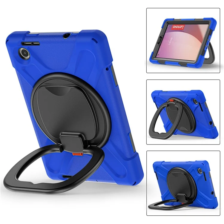 Étui pour tablette pour Lenovo Tab M8 (4e génération) 2024 TB-301XU / M8 (4e génération) 2023 TB-300FU PC + Housse de support rotative en silicone - Bleu