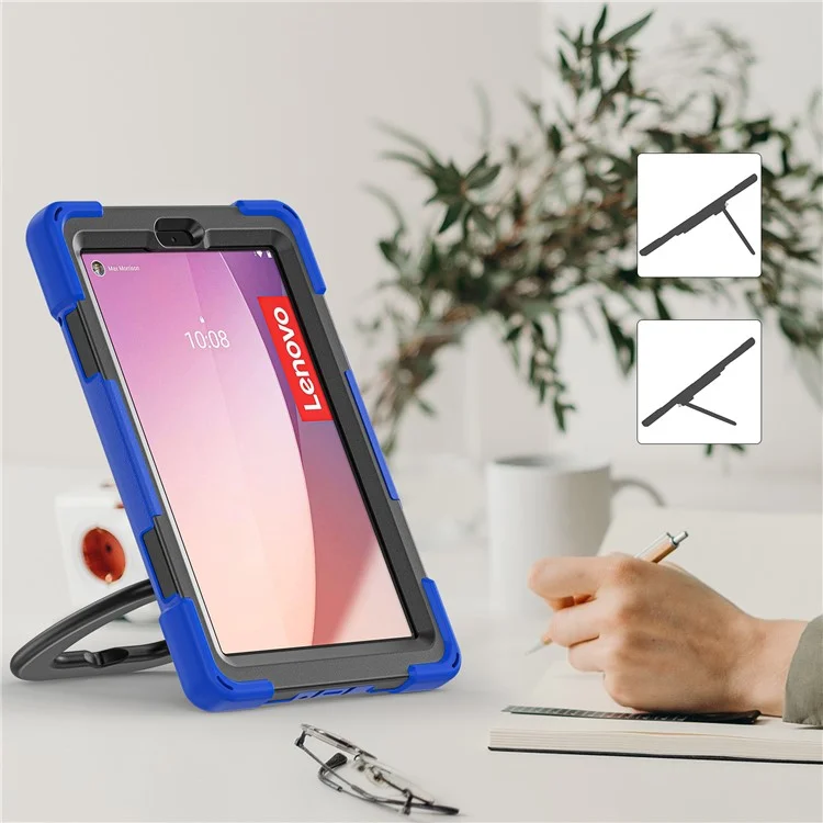 Étui pour tablette pour Lenovo Tab M8 (4e génération) 2024 TB-301XU / M8 (4e génération) 2023 TB-300FU PC + Housse de support rotative en silicone - Bleu