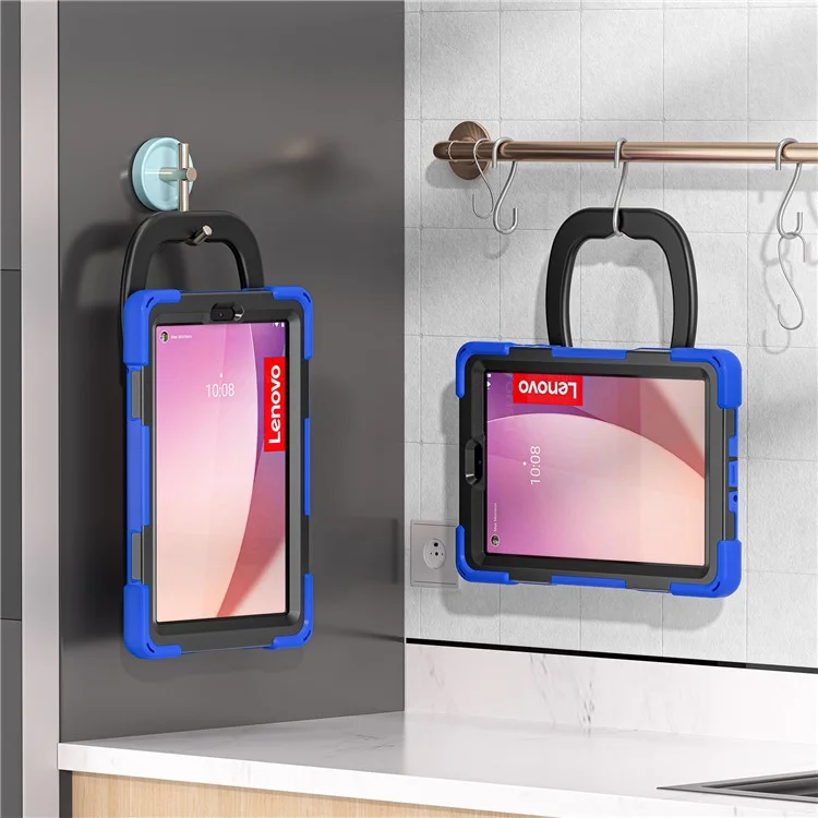 Étui pour tablette pour Lenovo Tab M8 (4e génération) 2024 TB-301XU / M8 (4e génération) 2023 TB-300FU PC + Housse de support rotative en silicone - Bleu