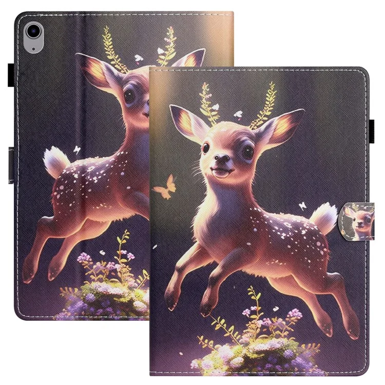 PU Leather Flip Cover for iPad mini (2024) / mini (2021) Case Pattern Printing Shockproof Case with Card Slots, Pencil Holder - Deer