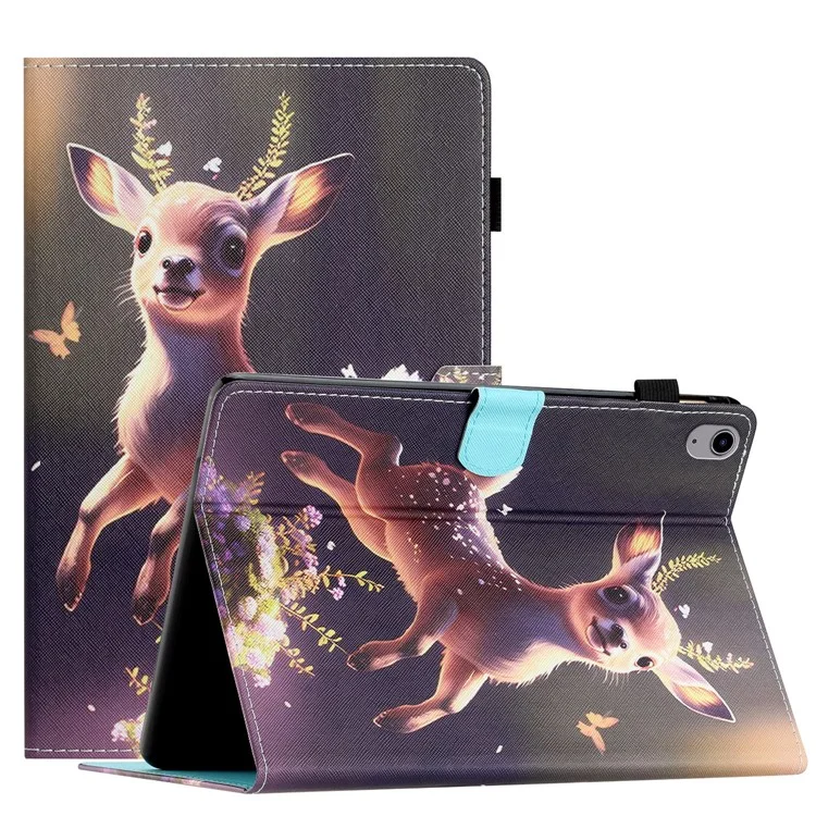 PU Leather Flip Cover for iPad mini (2024) / mini (2021) Case Pattern Printing Shockproof Case with Card Slots, Pencil Holder - Deer