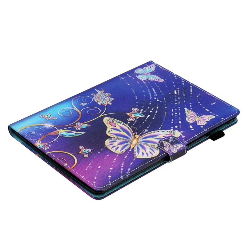 PU Leather Flip Cover for iPad mini (2024) / mini (2021) Case Pattern Printing Shockproof Case with Card Slots, Pencil Holder - Blue Butterfly