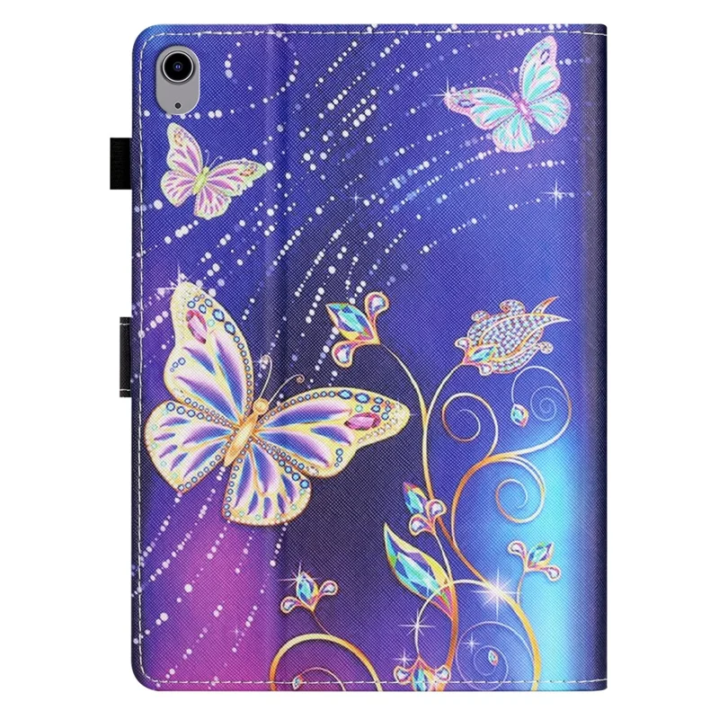 PU Leather Flip Cover for iPad mini (2024) / mini (2021) Case Pattern Printing Shockproof Case with Card Slots, Pencil Holder - Blue Butterfly