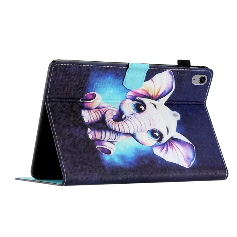 PU Leather Flip Cover for iPad mini (2024) / mini (2021) Case Pattern Printing Shockproof Case with Card Slots, Pencil Holder - Elephant