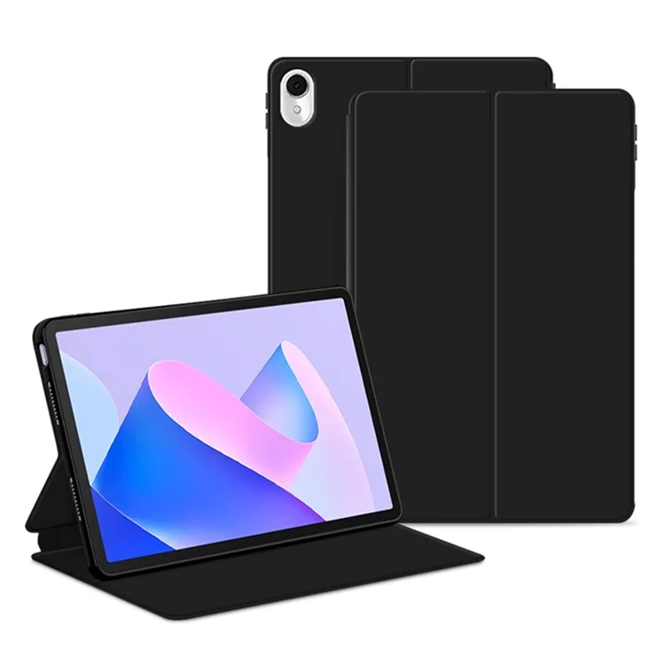PU Leather Case for Huawei MatePad 11 (2023) Protective Flip Tablet Cover with Stand - Black