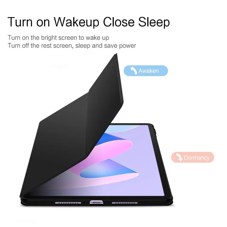 PU Leather Case for Huawei MatePad 11 (2023) Protective Flip Tablet Cover with Stand - Black