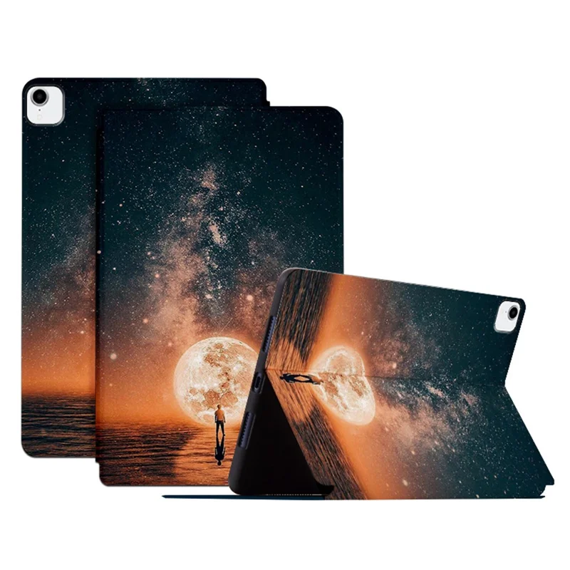 For iPad Pro 11-inch (2018) / (2020) / (2021) / (2022) PU Leather Case Anti-Drop Pattern Printing Tablet Cover with Stand - Dreaming Sky