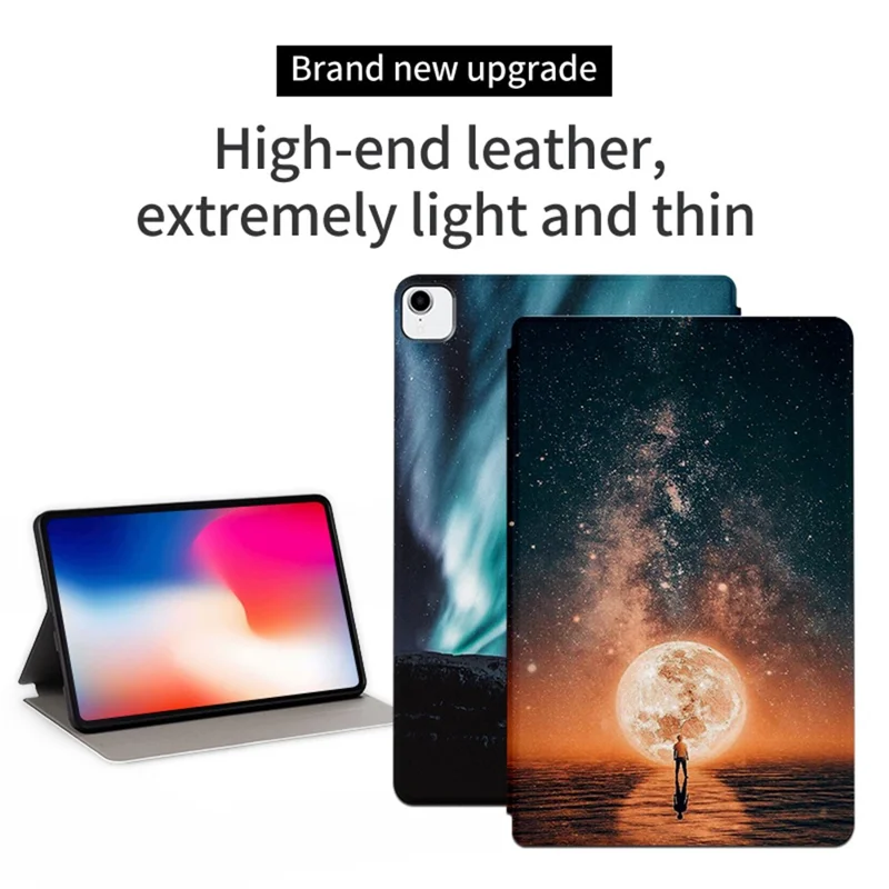 For iPad Pro 11-inch (2018) / (2020) / (2021) / (2022) PU Leather Case Anti-Drop Pattern Printing Tablet Cover with Stand - Dreaming Sky
