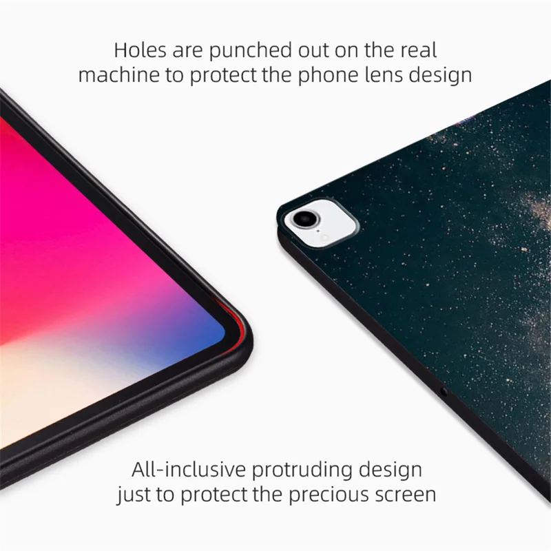 For iPad Pro 11-inch (2018) / (2020) / (2021) / (2022) PU Leather Case Anti-Drop Pattern Printing Tablet Cover with Stand - Dreaming Sky