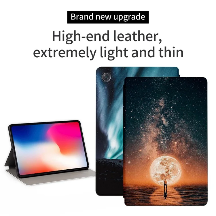 Capa de Tablet à Prova de Choques para Huawei MatePad SE 10.4 polegadas, Impressão de Padrão em Couro PU com Suporte - Céu Sonhando