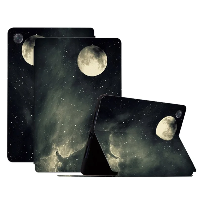 Shockproof Tablet Case for Huawei MatePad SE 10.4-inch Pattern Printing PU Leather Cover with Stand - Full Moon Night