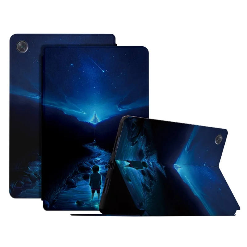 Shockproof Tablet Case for Huawei MatePad SE 10.4-inch Pattern Printing PU Leather Cover with Stand - River