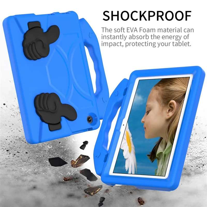 For Lenovo Tab M10 (Gen 3) EVA Tablet Case Foldable Thumb Kickstand Handle Grip Tablet Cover - Blue