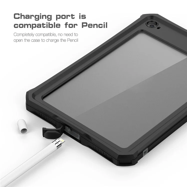 SHELLBOX Pour iPad mini 4 / mini (2019) 7,9 pouces Étui étanche IP68 Coque de protection antichoc anti-neige anti-poussière