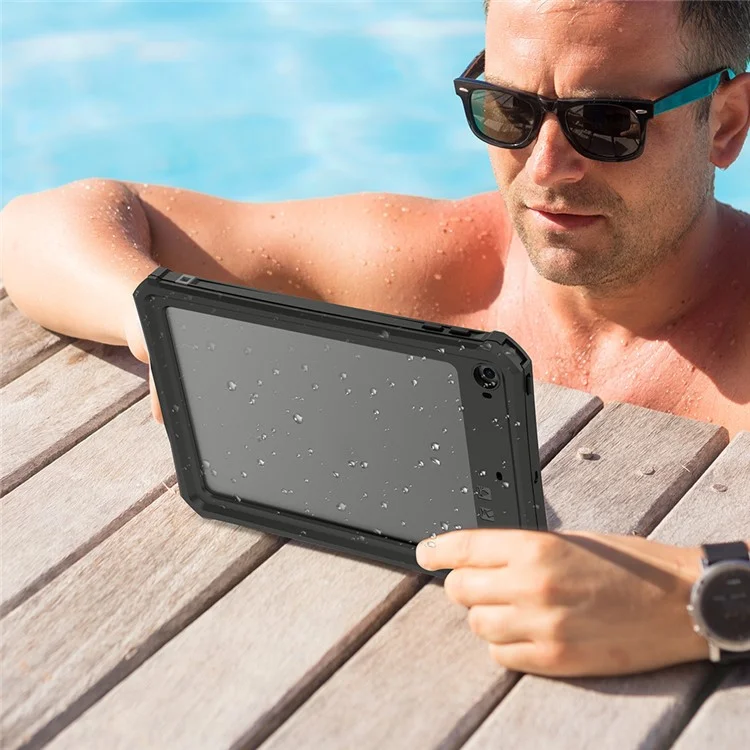 SHELLBOX Pour iPad mini 4 / mini (2019) 7,9 pouces Étui étanche IP68 Coque de protection antichoc anti-neige anti-poussière