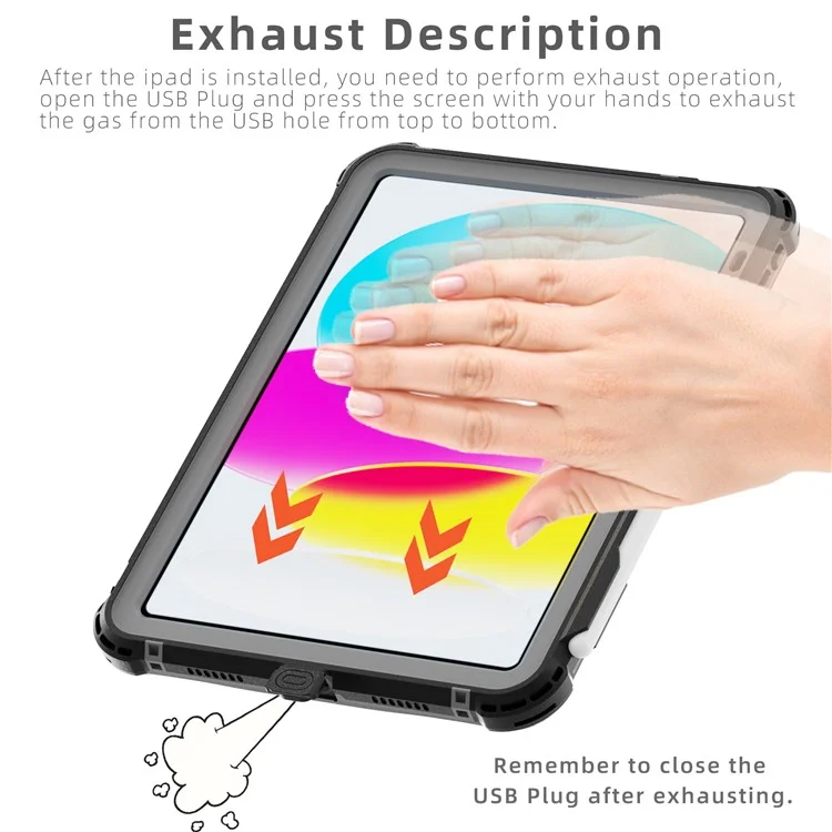 SHELLBOX Per iPad 10.9 (2022) Custodia Impermeabile IP68 Protezione Subacquea Antipolvere Antiurto Custodia per Tablet