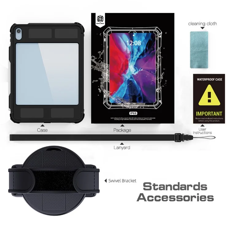 SHELLBOX Per iPad 10.9 (2022) Custodia Impermeabile IP68 Protezione Subacquea Antipolvere Antiurto Custodia per Tablet