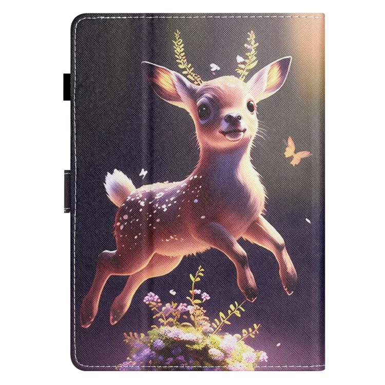 Anti-Scratch Tablet Case for Amazon Kindle Youth Edition 2022 Shockproof Cover Pattern Printing PU Leather Case - Deer