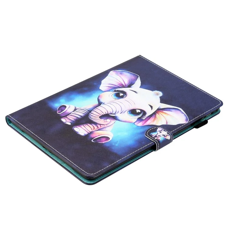 Para Lenovo Tab M10 HD Gen 2 Capa a Prova de Choque Caso PU Leather Flip Cover Impressão de Padrão Anti-Queda Tablet Shell - Elefante