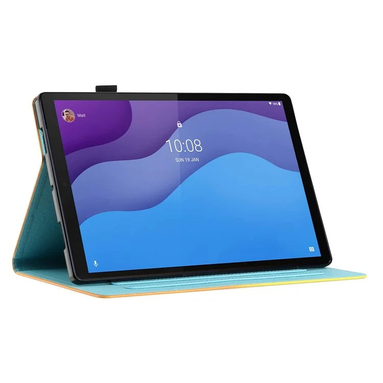 Capa Protetora para Lenovo Tab M10 Plus (3ª Geração) Impressão de Padrão Capa de Tablet Anti-Queda em Couro PU Flip Cover - Cachorro