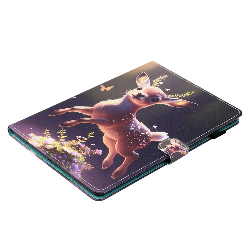 For Samsung Galaxy Tab A 10.1 (2016) T580 / T585 PU Leather Cover Pattern Printing Shockproof Tablet Case - Deer