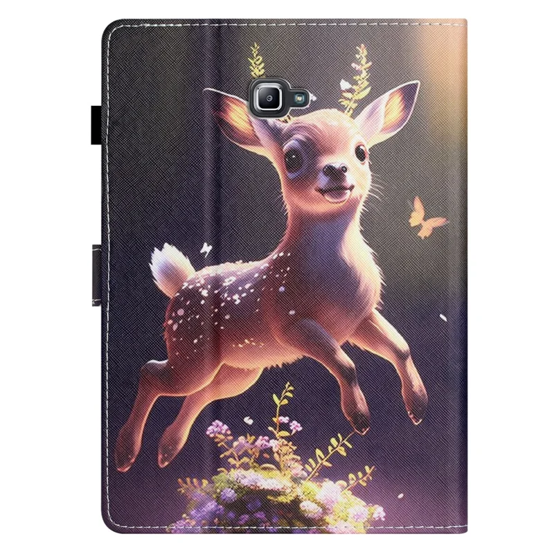 For Samsung Galaxy Tab A 10.1 (2016) T580 / T585 PU Leather Cover Pattern Printing Shockproof Tablet Case - Deer