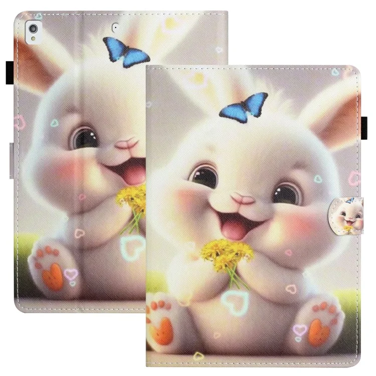 Para Samsung Galaxy Tab A7 10.4 (2020) / (2022) T500 / T505 Funda de Piel Sintética Flip Cover Impresión de Patrones Anti-Caída Funda para Tablet - Conejo