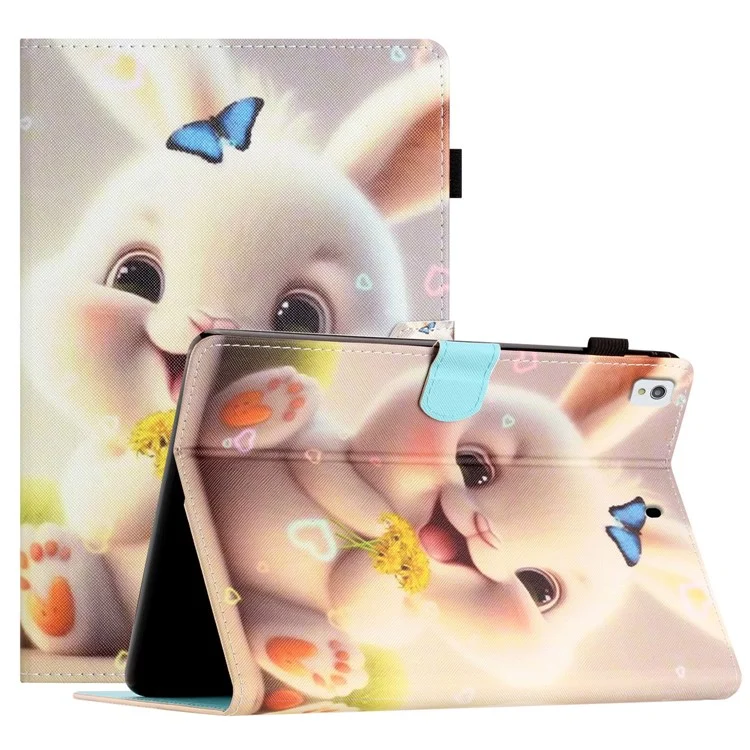 Para Samsung Galaxy Tab A7 10.4 (2020) / (2022) T500 / T505 Funda de Piel Sintética Flip Cover Impresión de Patrones Anti-Caída Funda para Tablet - Conejo
