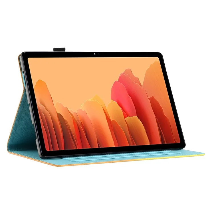 Para Samsung Galaxy Tab A7 10.4 (2020) / (2022) T500 / T505 Funda de Piel Sintética Flip Cover Impresión de Patrones Anti-Caída Funda para Tablet - Conejo