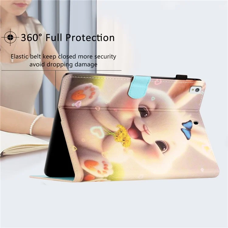 Para Samsung Galaxy Tab A7 10.4 (2020) / (2022) T500 / T505 Funda de Piel Sintética Flip Cover Impresión de Patrones Anti-Caída Funda para Tablet - Conejo