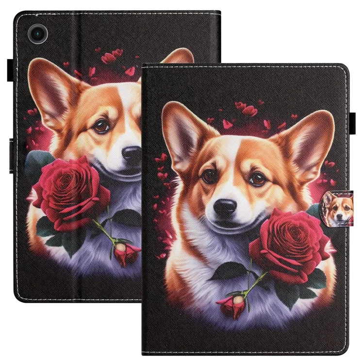 Para Samsung Galaxy Tab A8 10.5 (2021) X205 / X200 Capa Protetora de Tablet Impressão de Padrão Couro PU Flip Cover - Cachorro