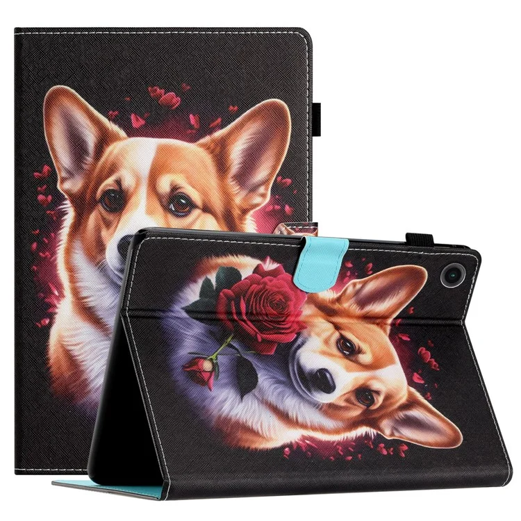 Para Samsung Galaxy Tab A8 10.5 (2021) X205 / X200 Capa Protetora de Tablet Impressão de Padrão Couro PU Flip Cover - Cachorro