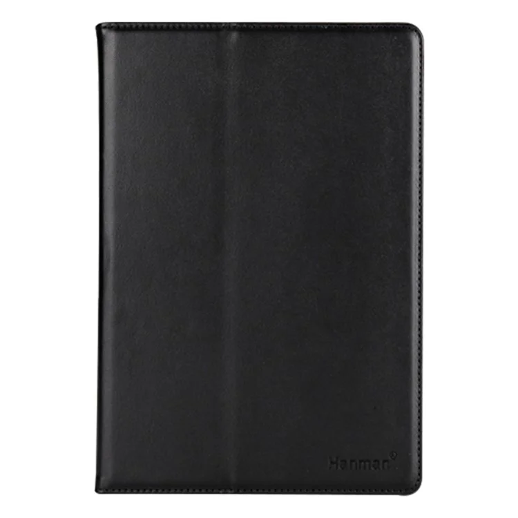HANMAN para Tableta de 11 Pulgadas Funda de Cuero Universal Billetera Soporte Flip Cover con Hebilla Fija - Negro