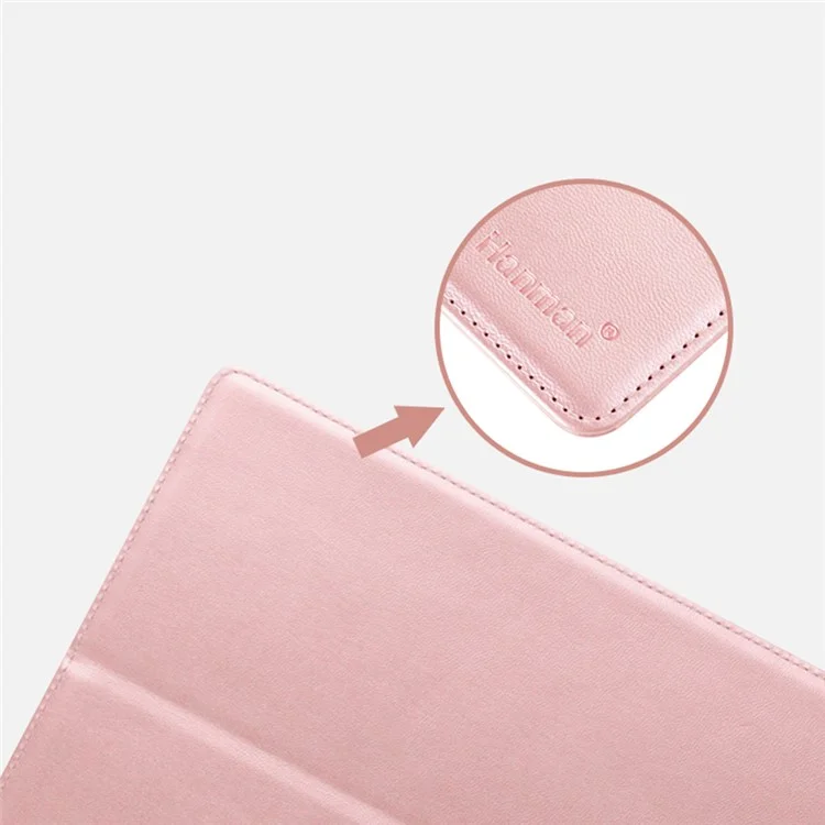 HANMAN para Tableta de 11 Pulgadas Funda de Cuero Universal Billetera Soporte Flip Cover con Hebilla Fija - Negro