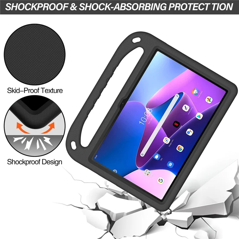 Per Lenovo Tab M10 (Gen 3) Tab-328F Supporto Tablet Custodia Maniglia Anti-caduta EVA Custodia Tablet - Nero