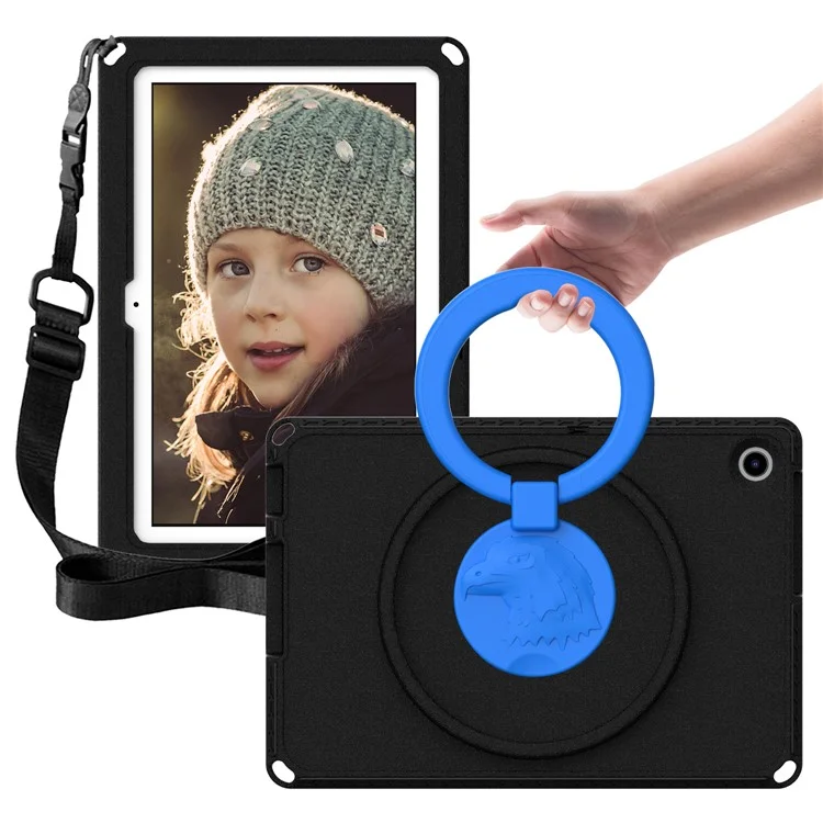 Para Lenovo Tab M10 (Gen 3) Case Capa Tablet Anti-queda EVA+PC com Suporte Manual - Preto