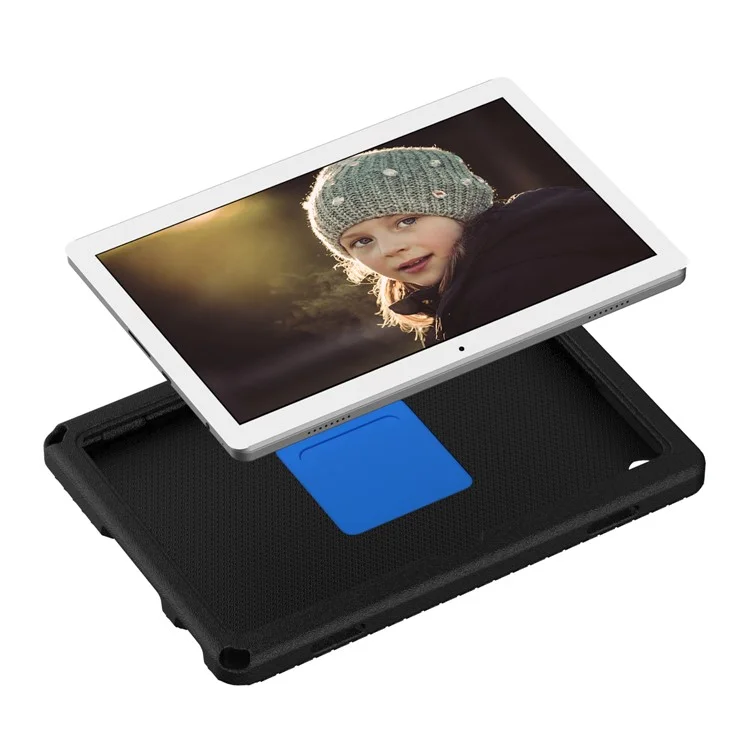 Para Lenovo Tab M10 (Gen 3) Case Capa Tablet Anti-queda EVA+PC com Suporte Manual - Preto