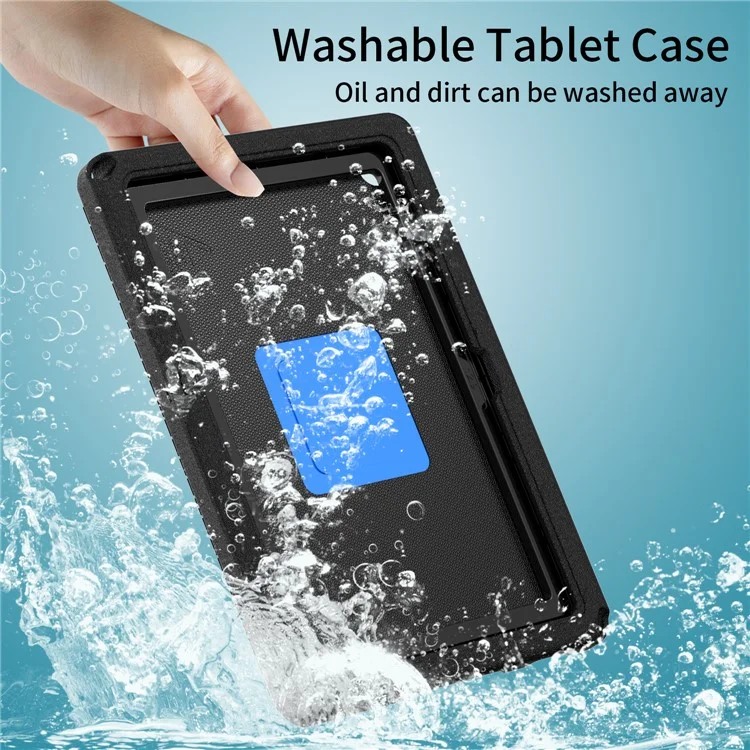 Para Lenovo Tab M10 (Gen 3) Case Capa Tablet Anti-queda EVA+PC com Suporte Manual - Preto