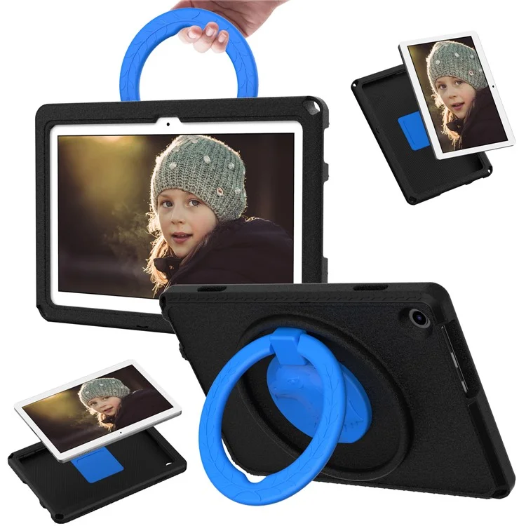 Para Lenovo Tab M10 (Gen 3) Case Capa Tablet Anti-queda EVA+PC com Suporte Manual - Preto