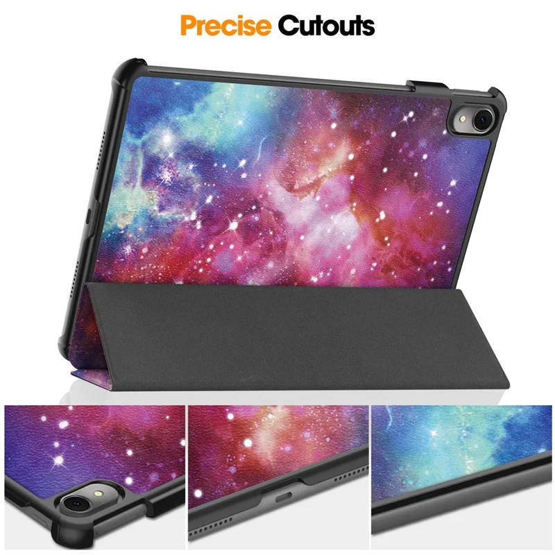 For Huawei MatePad 11 (2023) Trifold Stand Tablet Case PU Leather Pattern Cover with Auto Wake / Sleep - Galaxy