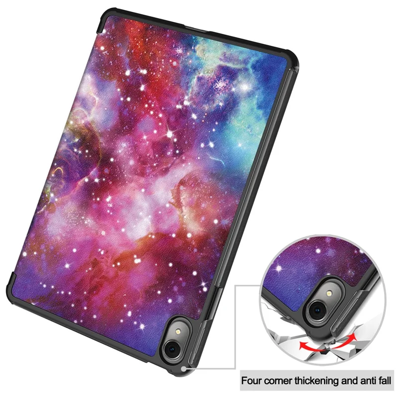 For Huawei MatePad 11 (2023) Trifold Stand Tablet Case PU Leather Pattern Cover with Auto Wake / Sleep - Galaxy