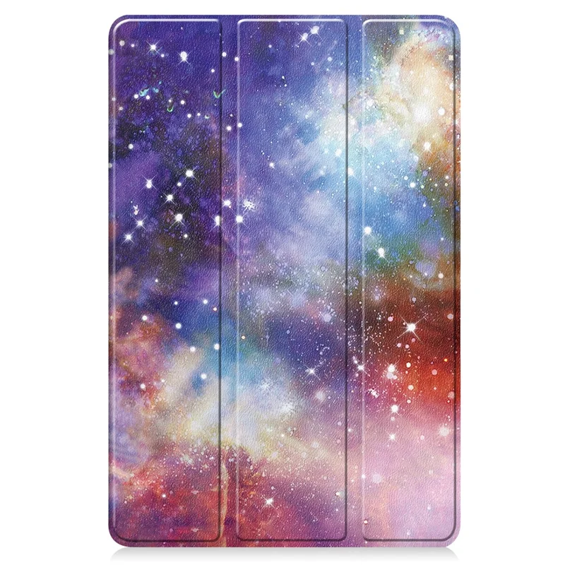 For Huawei MatePad 11 (2023) Trifold Stand Tablet Case PU Leather Pattern Cover with Auto Wake / Sleep - Galaxy