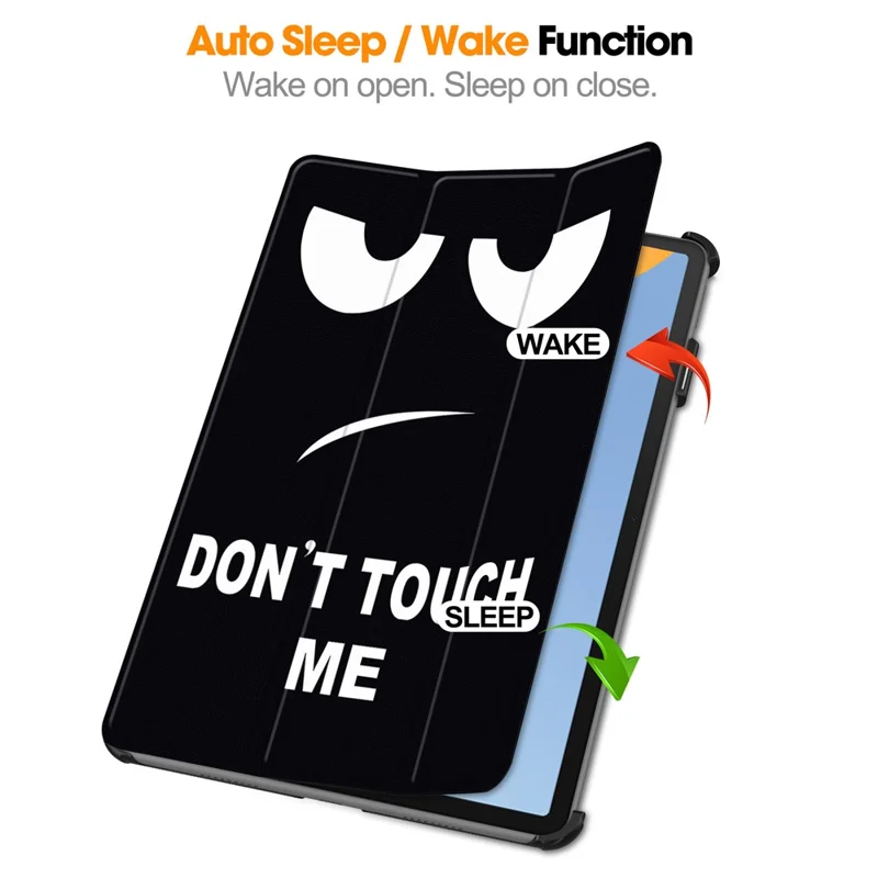 For Huawei MatePad 11 (2023) Trifold Stand Tablet Case PU Leather Pattern Cover with Auto Wake / Sleep - Don't Touch Me