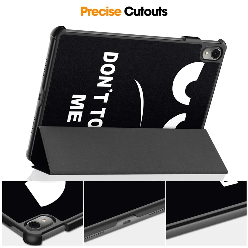 For Huawei MatePad 11 (2023) Trifold Stand Tablet Case PU Leather Pattern Cover with Auto Wake / Sleep - Don't Touch Me