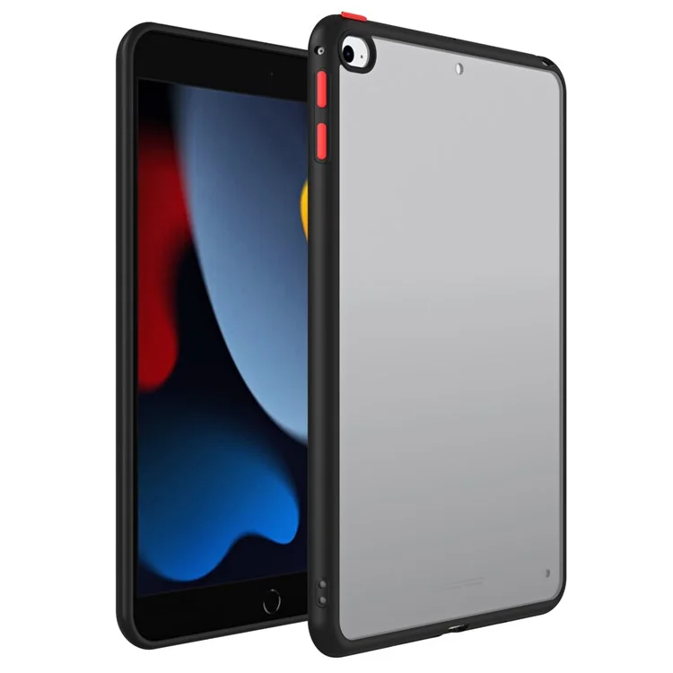 For iPad mini 4 / mini (2019) 7.9 inch PC+TPU Tablet Case Matte Translucent Contrast Color Tablet Cover - Black