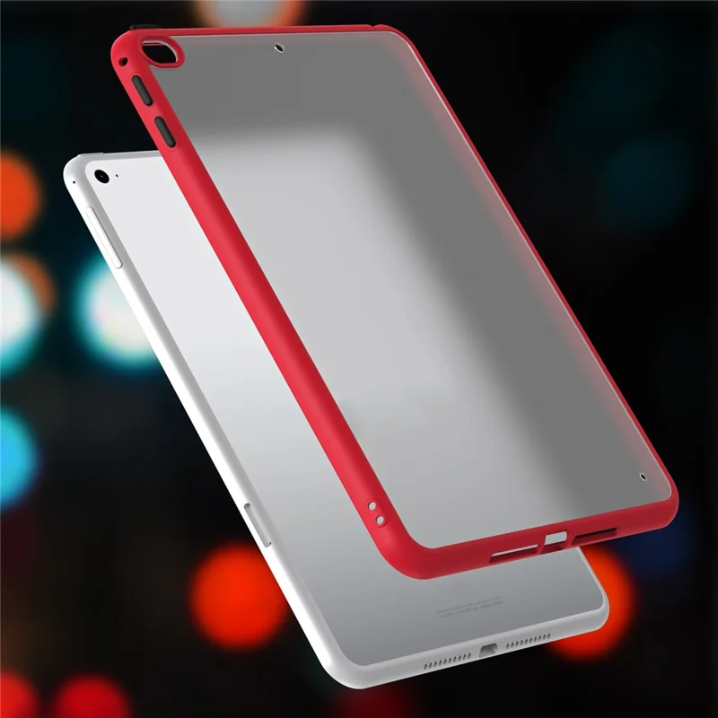 For iPad mini 4 / mini (2019) 7.9 inch PC+TPU Tablet Case Matte Translucent Contrast Color Tablet Cover - Red