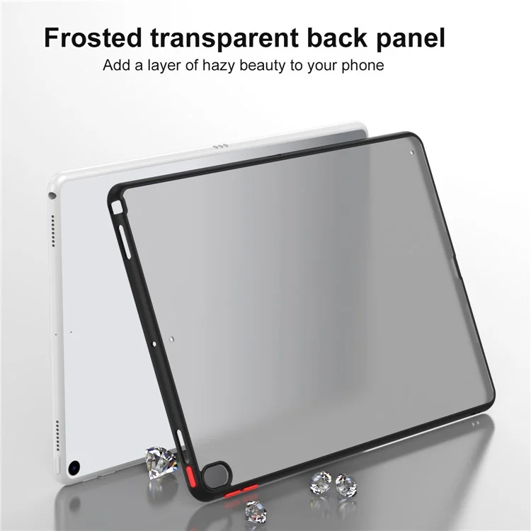 Para iPad Air 10.5 polegadas (2019) Capa de Tablet Matte Translúcida PC+TPU Contraste de Cor Capa de Tablet - Preto