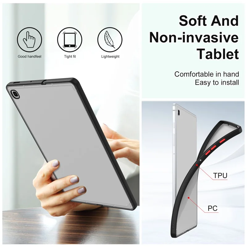 For Samsung Galaxy Tab S6 Lite (2024) / S6 Lite (2022) / S6 Lite (2020) SM-P610 P615 Matte Tablet Case PC+TPU Cover - Purple