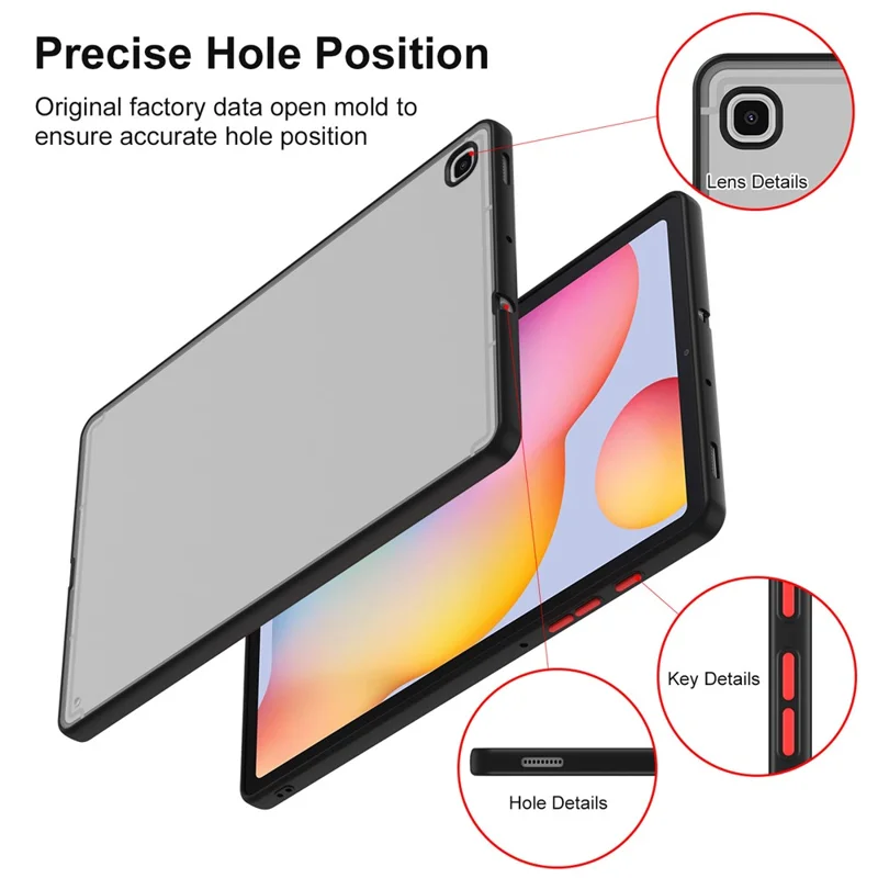 For Samsung Galaxy Tab S6 Lite (2024) / S6 Lite (2022) / S6 Lite (2020) SM-P610 P615 Matte Tablet Case PC+TPU Cover - Purple