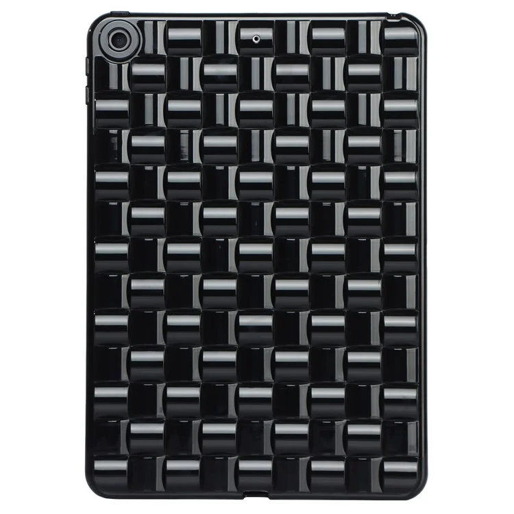 For iPad 10.2 (2021) / (2019) / (2020) Soft TPU Case Protective Tablet Cover Woven Texture Anti-Slip Case - Black